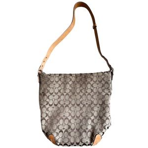 Coach Tan Large Signature Bucket Bag Purse